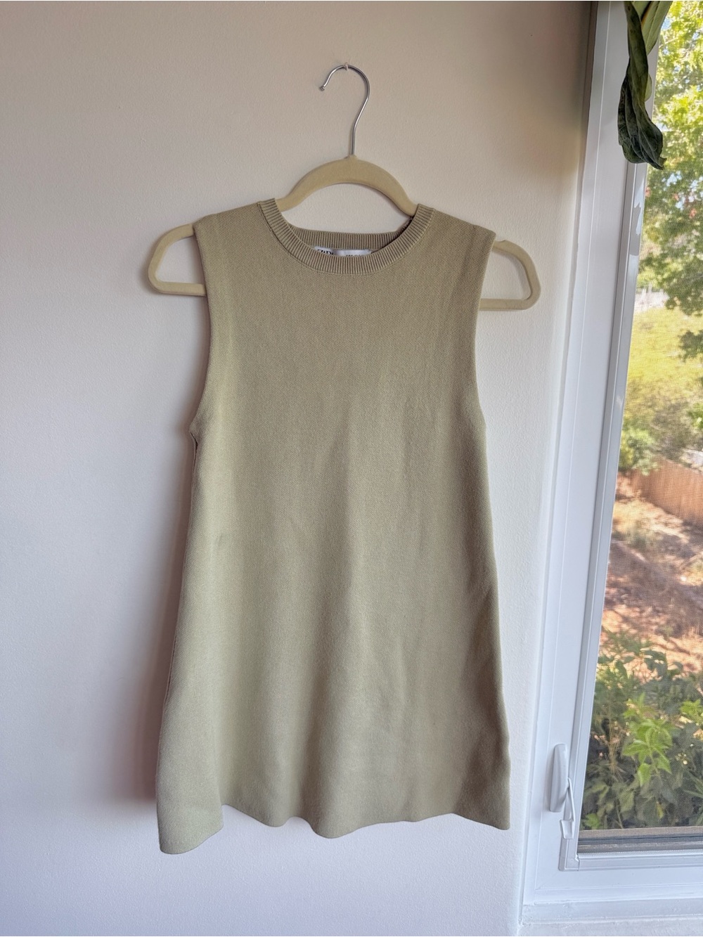Zara Olive Tank Knit A-Line Dress